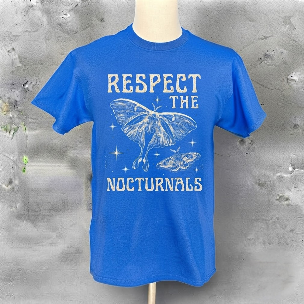 Respect The Nocturnals Luna Moth Stars Cottagecore Short-Sleeve T-Shirt